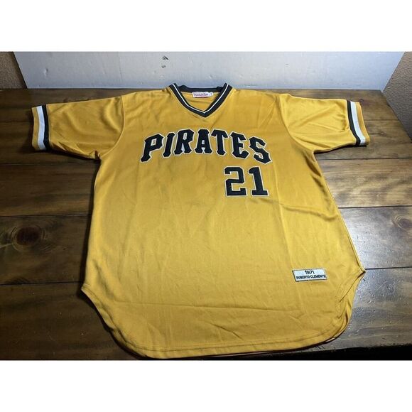Roberto Clemente Jersey Mens 52 Pittsburgh Pirates Mitchell & Ness 1971 MLB - Picture 1 of 8